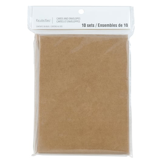 kraft fold cards & envelopes by recollections™, 4.25" x 5.5" michaels kraft fold cards &